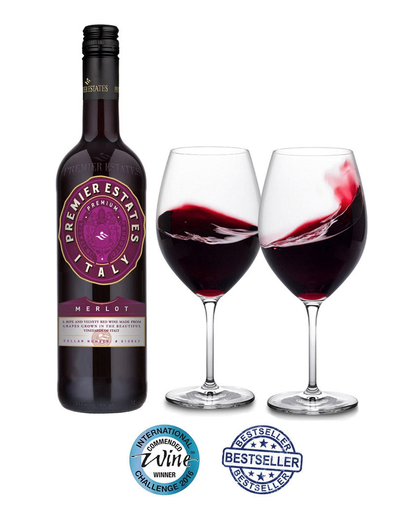 Italian Merlot Red Wine - Case of 6 with Free UK delivery